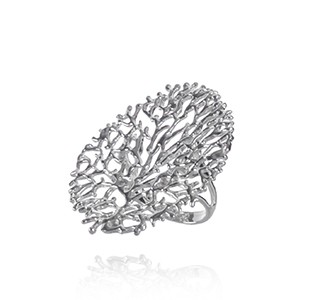 FAN OF THE SEA large statement ring, silver