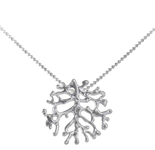 FAN OF THE SEA small pendant, chain, silver
