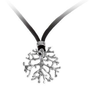 FAN OF THE SEA small pendant, cord, silver
