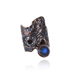 OCEAN BED ring, black & rose, laborodite
