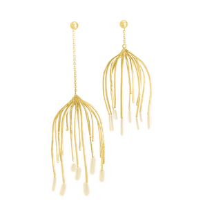 anemone runway earrings gold